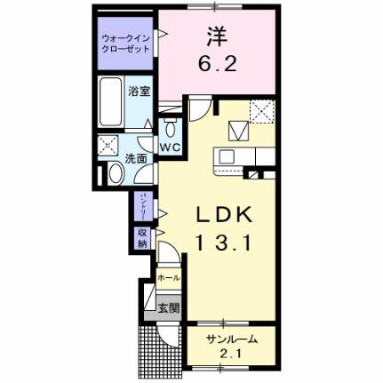 ル　ソレイユ　アスカ　Ｎ 103｜長野県北安曇郡松川村(賃貸アパート1LDK・1階・50.52㎡)の写真 その2