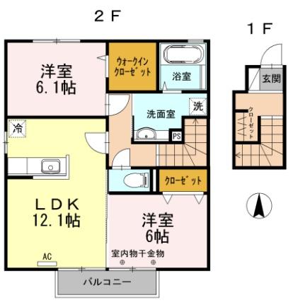 グランディール・Ｔ 203｜長野県松本市大字大村(賃貸アパート2LDK・2階・64.07㎡)の写真 その2