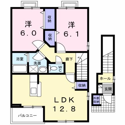 マウントシティIIＢ 203｜長野県茅野市玉川(賃貸アパート2LDK・2階・62.32㎡)の写真 その2