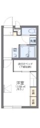 レオパレスエスターテ 2階1Kの間取り