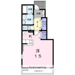 ハーモニーＣ 1階1Kの間取り