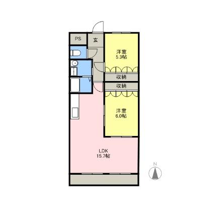 アエル 103｜岐阜県可児市平貝戸(賃貸アパート2LDK・1階・60.39㎡)の写真 その2