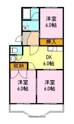 プラスパァエム A403｜静岡県富士市蓼原(賃貸マンション3DK・4階・60.12㎡)の写真 その2