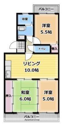 アロマガーデンハイツ 405｜静岡県富士市中島(賃貸マンション3LDK・4階・60.12㎡)の写真 その2