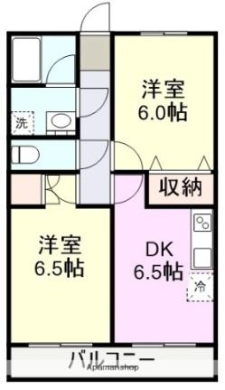 ＲＥＳＣＯ中西 ｜静岡県三島市萩(賃貸マンション2DK・3階・47.60㎡)の写真 その2