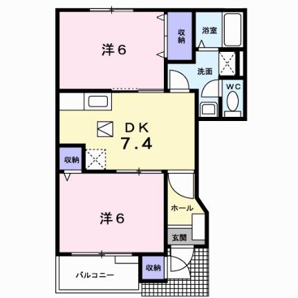 ベラビスタ　Ａ 103｜静岡県三島市徳倉(賃貸アパート2DK・1階・45.30㎡)の写真 その2