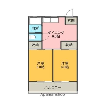 遠藤マンション 2C｜静岡県三島市徳倉(賃貸マンション2DK・2階・39.60㎡)の写真 その2