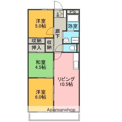 ドミールＫ壱番館・弐番館 2-202 ｜ 静岡県三島市加茂（賃貸アパート3LDK・2階・59.62㎡） その2