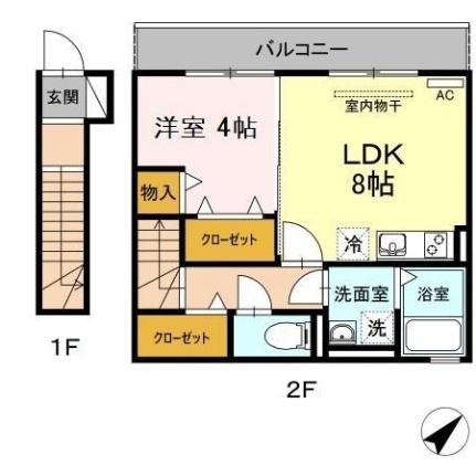 ハイツケーイチ 202｜静岡県沼津市大諏訪(賃貸アパート1LDK・2階・39.92㎡)の写真 その2