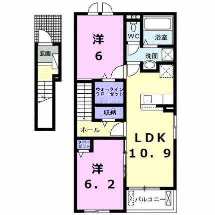 パルテールIV 201｜静岡県沼津市大諏訪(賃貸アパート2LDK・2階・58.60㎡)の写真 その2