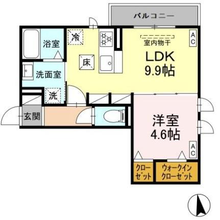 静岡県沼津市真砂町(賃貸アパート1LDK・1階・36.55㎡)の写真 その2