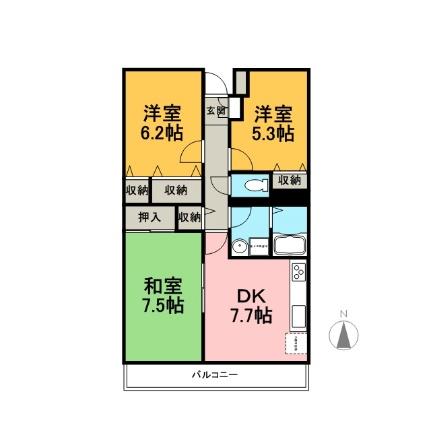 アビタシオン松長 301｜静岡県沼津市松長(賃貸マンション3DK・3階・62.81㎡)の写真 その2