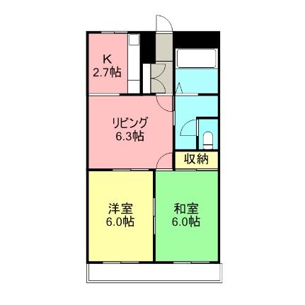 パレス野添 00203 ｜ 静岡県裾野市茶畑（賃貸マンション2DK・2階・44.88㎡） その2