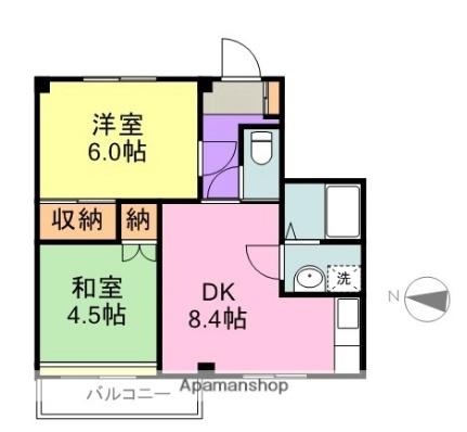 静岡県伊豆の国市古奈(賃貸マンション2DK・3階・47.00㎡)の写真 その2