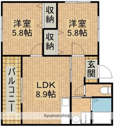 ＭＳタウン D1｜静岡県浜松市中央区入野町(賃貸マンション2LDK・1階・48.17㎡)の写真 その2