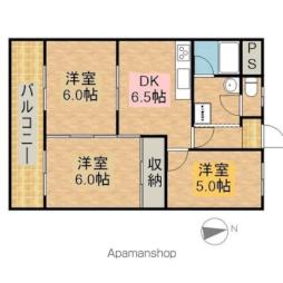 JR東海道本線 浜松駅 バス25分 西彦尾下車 徒歩2分の賃貸マンション 4階3DKの間取り