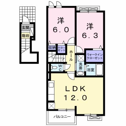 サンリット 205 ｜ 静岡県富士宮市山本（賃貸アパート2LDK・2階・57.71㎡） その2