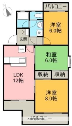 ベストハイツ岳陽　II 401｜静岡県富士市伝法(賃貸マンション3LDK・4階・66.89㎡)の写真 その2