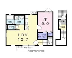 JR東海道本線 袋井駅 バス9分 久能下車 徒歩2分の賃貸アパート 2階1LDKの間取り