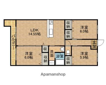 静岡県島田市阿知ケ谷（賃貸マンション3LDK・2階・75.23㎡） その2