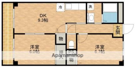 ピース1 ｜静岡県浜松市中央区市野町(賃貸マンション2DK・3階・53.20㎡)の写真 その2