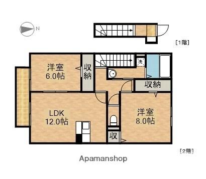 静岡県浜松市中央区神田町(賃貸アパート2LDK・2階・69.04㎡)の写真 その2