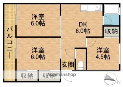 静岡県浜松市中央区佐鳴台３丁目(賃貸マンション3DK・3階・50.47㎡)の写真 その2