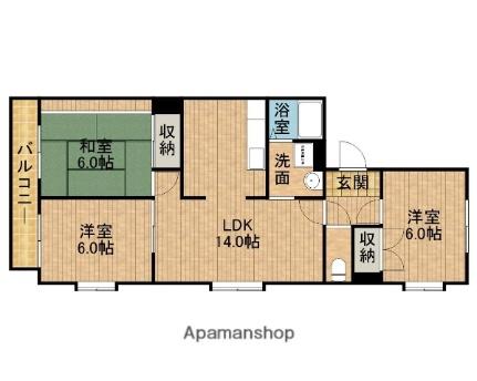 静岡県浜松市中央区鴨江３丁目(賃貸マンション3LDK・3階・62.09㎡)の写真 その2