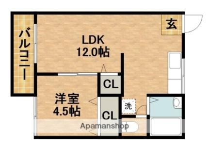 静岡県浜松市中央区芳川町(賃貸アパート1LDK・2階・36.45㎡)の写真 その2