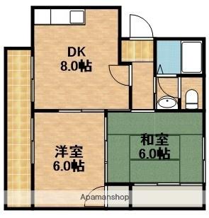 静岡県浜松市中央区西山町(賃貸アパート2DK・2階・42.00㎡)の写真 その2