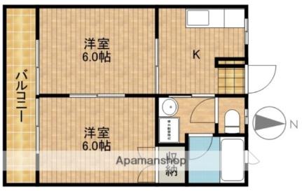 静岡県浜松市中央区和田町(賃貸アパート2K・2階・34.77㎡)の写真 その2