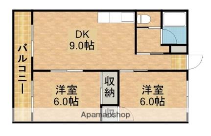 静岡県浜松市中央区上島３丁目(賃貸アパート2DK・1階・47.38㎡)の写真 その2