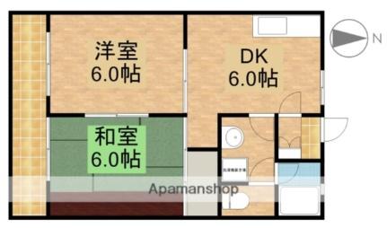 静岡県浜松市中央区和合町(賃貸マンション2DK・2階・42.12㎡)の写真 その2