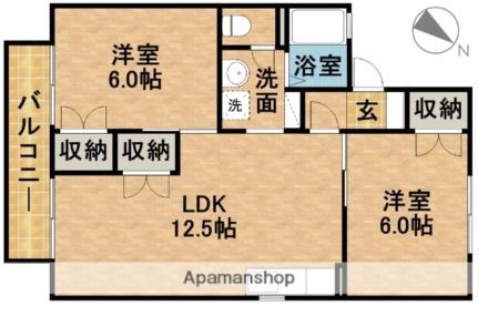 アプト・Ｓ　Ｂ ｜静岡県浜松市中央区高丘北２丁目(賃貸アパート2LDK・2階・56.40㎡)の写真 その2