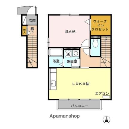 モナリエコートＡ 202 ｜ 静岡県御前崎市池新田（賃貸アパート1LDK・2階・45.30㎡） その2