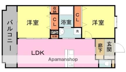 ヴィラアストレ 306｜静岡県静岡市葵区竜南１丁目(賃貸マンション2LDK・3階・58.56㎡)の写真 その2