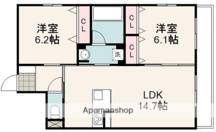 ヴェリタ曲金 101｜静岡県静岡市駿河区曲金２丁目(賃貸マンション2LDK・1階・62.55㎡)の写真 その2