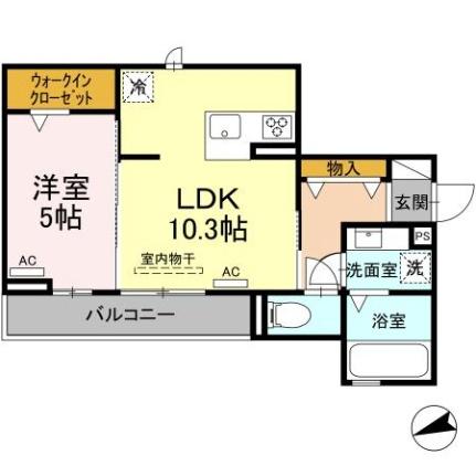愛知県名古屋市中村区野上町(賃貸アパート1LDK・3階・40.10㎡)の写真 その2