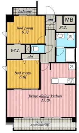 グレイス一社 ｜愛知県名古屋市名東区社台３丁目(賃貸マンション2LDK・5階・67.20㎡)の写真 その2