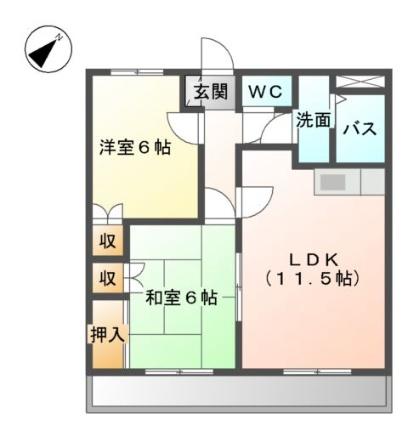 グリーンワイズ 102｜愛知県名古屋市緑区緑花台(賃貸アパート2LDK・1階・52.80㎡)の写真 その2