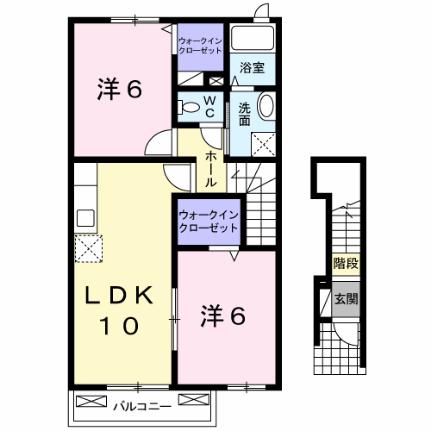 パルティール 201｜三重県四日市市楠町小倉(賃貸アパート2LDK・2階・54.85㎡)の写真 その2