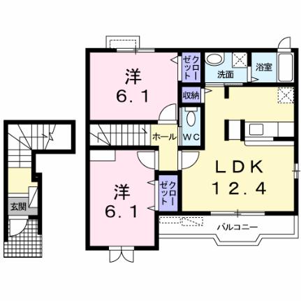 ウェルス　ガーデンI 202｜三重県四日市市楠町北五味塚(賃貸アパート2LDK・2階・59.09㎡)の写真 その2