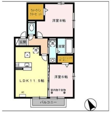 エムズスクエア　Ｂ 101｜三重県四日市市まきの木台２丁目(賃貸アパート2LDK・1階・59.58㎡)の写真 その2