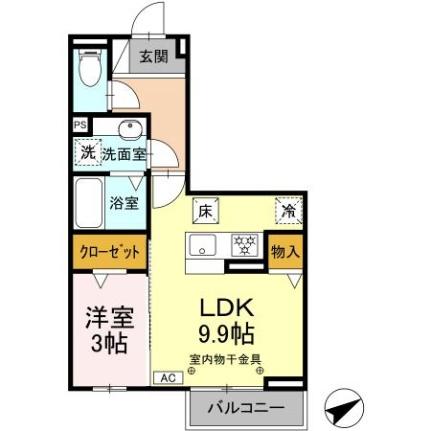 Ｄーｃｈａｍｂｒｅ松寺 106 ｜ 三重県四日市市松寺１丁目（賃貸アパート1LDK・1階・35.22㎡） その2