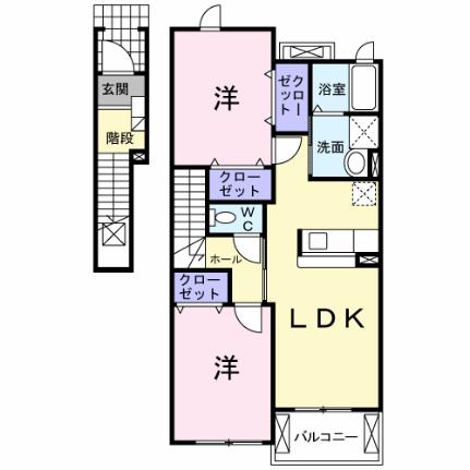 フォレスト　ハナミズキＡ 201｜三重県四日市市蒔田２丁目(賃貸アパート2LDK・2階・58.48㎡)の写真 その2