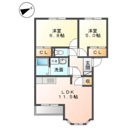 クラールハウス 201｜三重県四日市市内堀町(賃貸アパート2LDK・2階・53.75㎡)の写真 その2