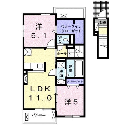 Ｔ・ボヌール　I 202｜三重県三重郡川越町大字豊田(賃貸アパート2LDK・2階・57.54㎡)の写真 その2