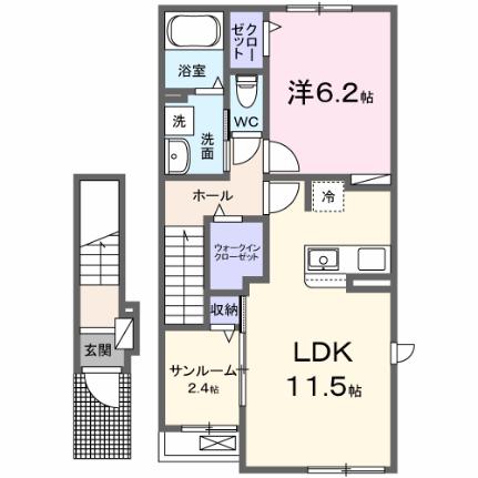 ヴィオラ　I 202｜三重県三重郡川越町大字南福崎(賃貸アパート1LDK・2階・50.96㎡)の写真 その2