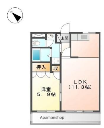 メゾンＰｏｌａｒｉｓ 101 ｜ 滋賀県長浜市木之本町廣瀬（賃貸アパート1LDK・1階・44.95㎡） その2