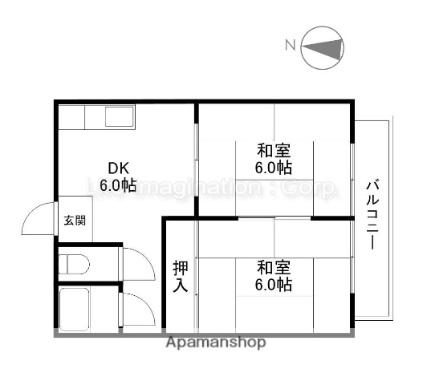 ハイツ曙 205｜滋賀県大津市大萱２丁目(賃貸アパート2DK・2階・40.00㎡)の写真 その2